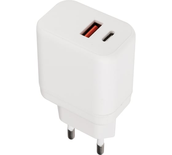 Сетевое зарядное устройство/адаптер ФАZА PA-20AС-wh белый, 20Вт, 1xUSB-A, 1xType-C 5048805 1