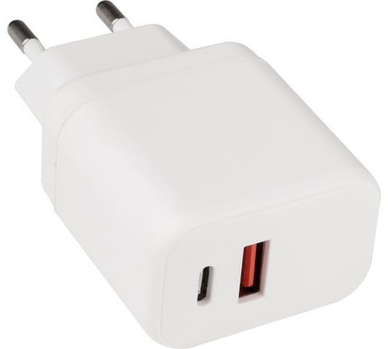 Сетевое зарядное устройство/адаптер ФАZА PA-20AС-wh белый, 20Вт, 1xUSB-A, 1xType-C 5048805