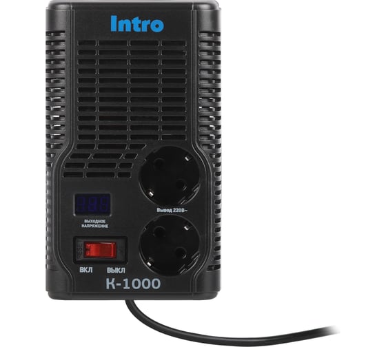 Стабилизатор напряжения Intro К-1000, 160-260В/220В, 1000ВА Б0064696