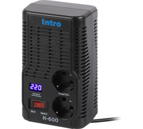 Стабилизатор напряжения Intro К-600, 160-260В/220В, 600ВА Б0064659