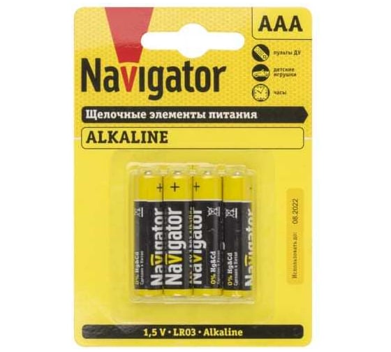 Элемент питания Navigator 95 160 NBT-01 (AAA LR03 BP12) 95160