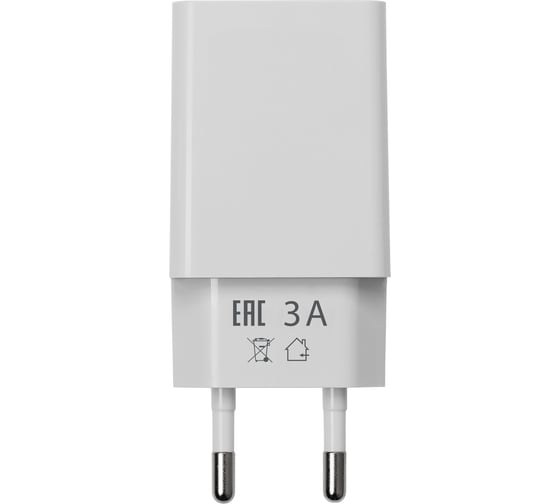 Сетевое зарядное устройство TDM ELECTRIC СЗУ 5, Quick Charge 3.0, 3 А, 1 USB, белый, TDM SQ1810-0003