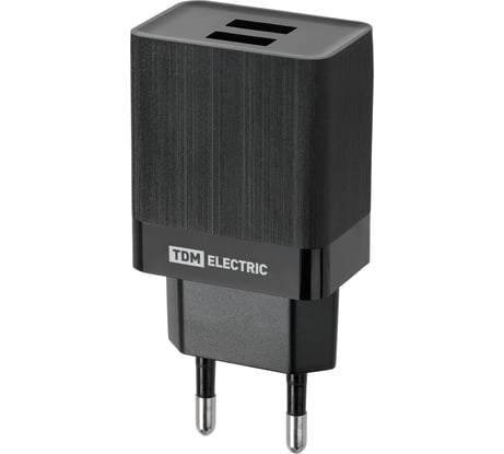 Сетевое зарядное устройство TDM ELECTRIC СЗУ 8, Quick Charge 3.0, 3 А, 2 USB, черный, TDM SQ1810-0006