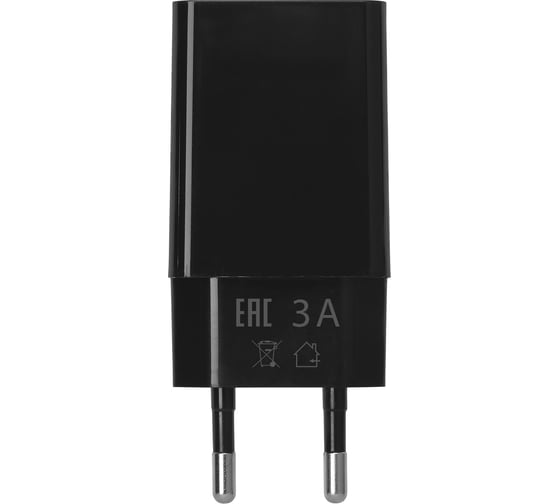 Сетевое зарядное устройство TDM ELECTRIC СЗУ 6, Quick Charge 3.0, 3 А, 1 USB, черный, TDM SQ1810-0004