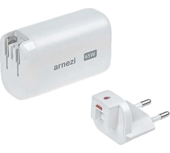 Сетевое зарядное устройство ARNEZI 65W GAN USB-A (QC3.0), 2 x Type-C (PD3.0) A0605108