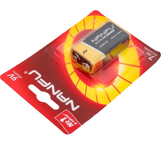 Батарейка NANFU 9V, 1шт. 6LR61 1B