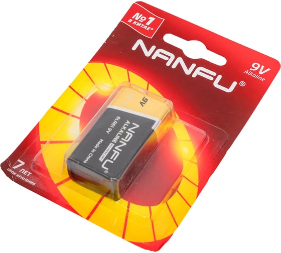 Батарейка NANFU 9V, 1шт. 6LR61 1B