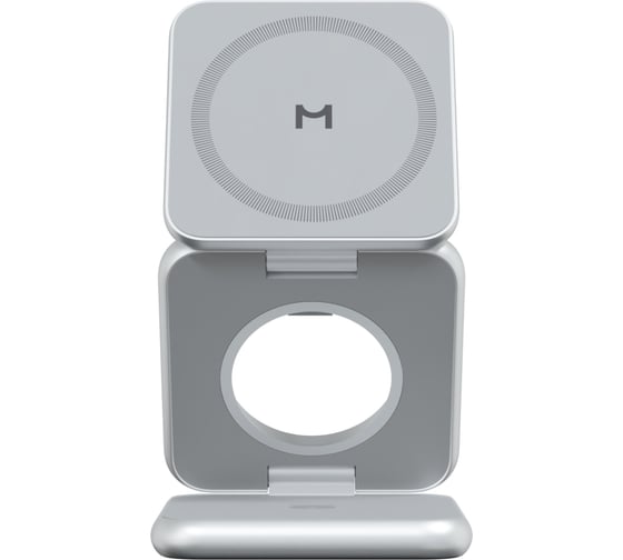 Складное беспроводное зарядное устройство MAGSSORY Fold Pro 3 в 1, с магнитами, совместимое с Qi2, серебро WCH063s