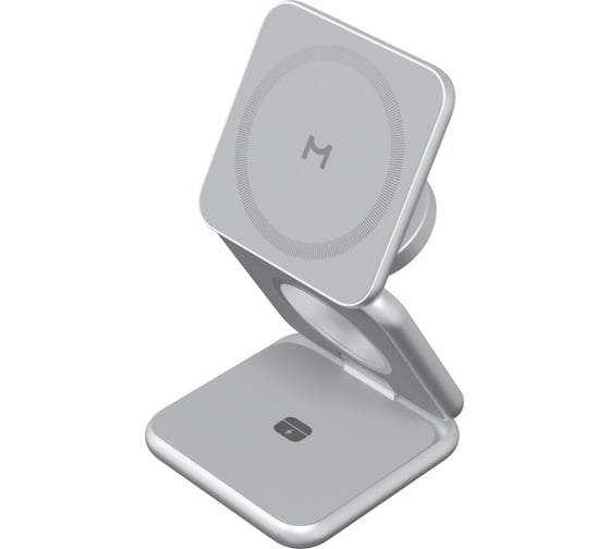 Складное беспроводное зарядное устройство MAGSSORY Fold Pro 3 в 1, с магнитами, совместимое с Qi2, серебро WCH063s
