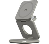 Складное беспроводное зарядное устройство MAGSSORY Fold Pro 3 в 1, с магнитами, совместимое с Qi2, титан WCH063t