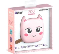 Внешний аккумулятор HIPER Li-Pol 8000mAh 2.4A+1.5A 2xUSB, розовый ZOO ICE CREAM 8000