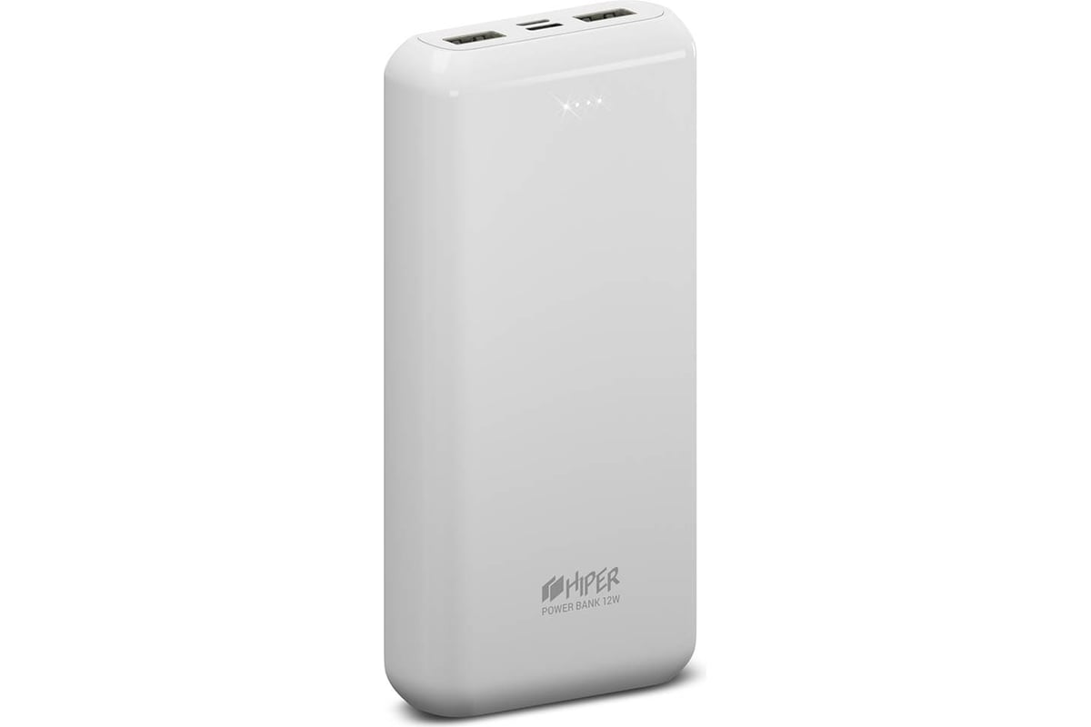 Внешний аккумулятор HIPER Li-Pol 18000 mAh 2.4A+1.5A 2xUSB 1xType-C белый  PSL18000 WHITE