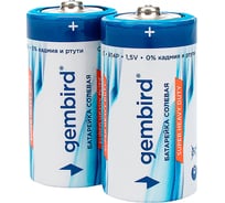 Батарейки Gembird солевые, тип С(R14P), 2шт, пленка, GB-R14P-2F
