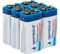 Батарейки Gembird солевые, тип Крона(6F22), 6шт, коробка, GB-6F22-6B