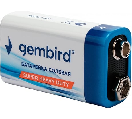 Батарейки Gembird солевые, тип Крона(6F22), 1шт, пленка, GB-6F22-1F