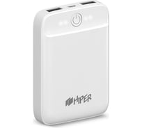 Внешний аккумулятор HIPER SL10000 Li-Pol 10000mAh 2.1A+2.1A 2xUSB белый SL10000 WHITE