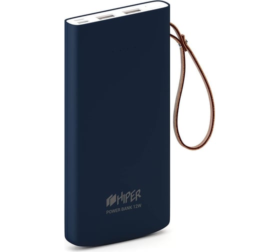 Внешний аккумулятор HIPER Li-Pol 10000 mAh Soft-touch 2.4A+1.5A 2xUSB 1xType-C синий TRAVEL10K BLUE 1