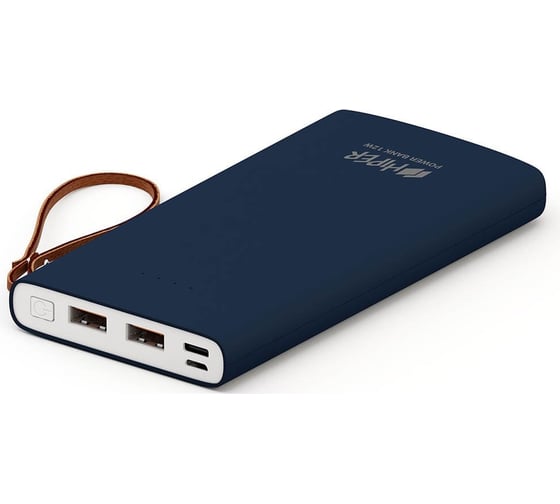 Внешний аккумулятор HIPER Li-Pol 10000 mAh Soft-touch 2.4A+1.5A 2xUSB 1xType-C синий TRAVEL10K BLUE