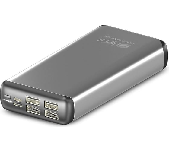 Внешний аккумулятор HIPER Li-Pol 20000 mAh Aluminum 4xUSB 1xType-C серебристый MS20000 SILVER