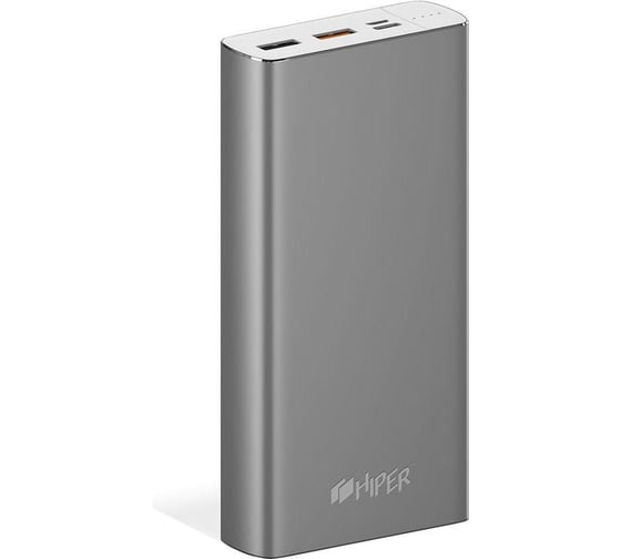 Внешний аккумулятор HIPER Li-Pol 20000mAh 3A+3A+2.4A 2xUSB 1xType-C серый MPX20000 SPACE GRAY