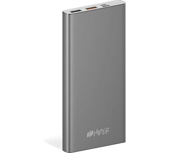 Внешний аккумулятор HIPER Li-Pol 10000mAh 3A+3A+3A 2xUSB 1xType-C серый MPX10000 SPACE GRAY 1