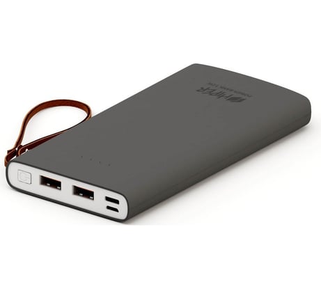 Внешний аккумулятор HIPER Li-Pol 10000 mAh Soft-touch 2.4A+1.5A 2xUSB 1xType-C серый TRAVEL10K GRAY