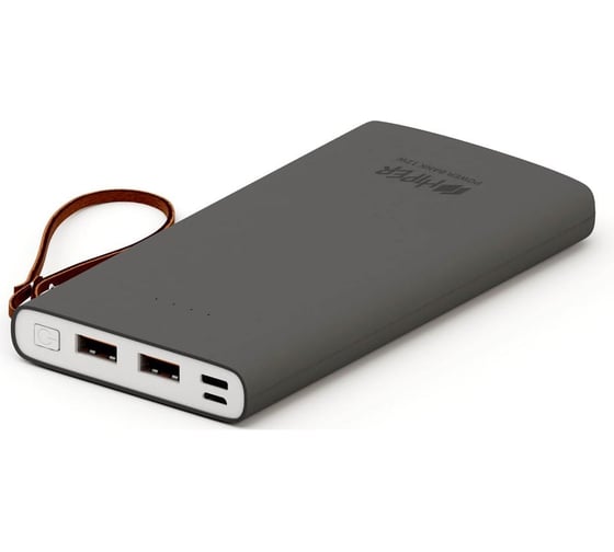 Внешний аккумулятор HIPER Li-Pol 10000 mAh Soft-touch 2.4A+1.5A 2xUSB 1xType-C серый TRAVEL10K GRAY