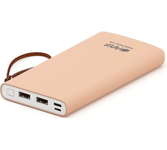 Внешний аккумулятор HIPER Li-Pol 10000 mAh Soft-touch 2xUSB 1xType-C персиковый TRAVEL10K PEACH