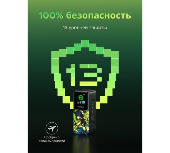 Power Bank UGREEN Nexode версия Genshin Impact 20000mAh Fast Charging Power Bank 130W - Black 35524GI
