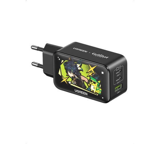 Зарядное устройство UGREEN Nexode версия Genshin Impact USB-A+2 USB-C GaN Tech Fast Charger EU 65W- Black 10335GI