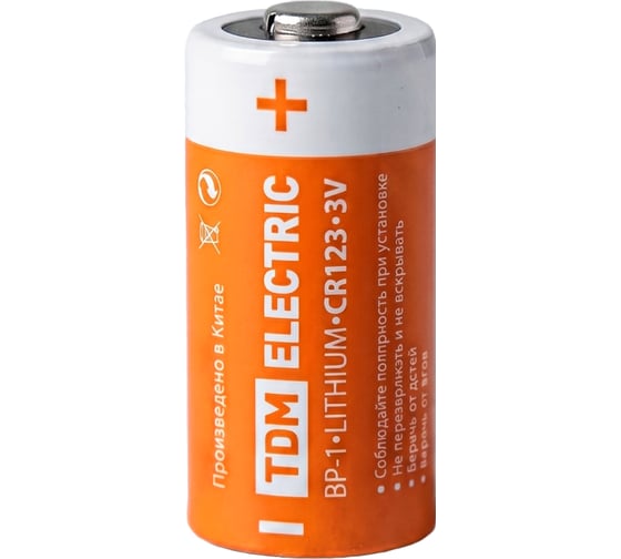 Батарейка CR123 TDM ELECTRIC Lithium 3V BP-1 SQ1702-0036
