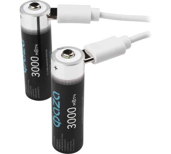 Аккумулятор литиевый ФАZА AA/LR6 1.5В Li-Ion 3000мА.ч (зарядка от Type-C; шнур в комплекте) BL-4 (упаковка 4шт) 5061606