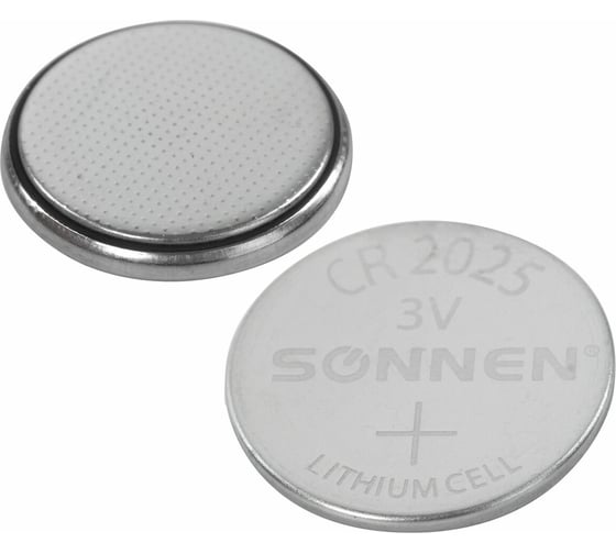 Батарейки литиевые SONNEN Lithium CR2025,"таблетки, дисковые, кнопочные", КОМПЛЕКТ 5 шт, блистер 457140