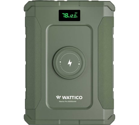Внешний аккумулятор WATTICO с авторозеткой 12В походный Warrior Pro 60000mah, фонарь, защита от брызг, lifepo4 warrior_pro