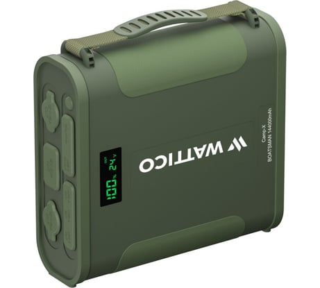 Внешний аккумулятор WATTICO с авторозеткой 12В и 24В походный для туризма 144000mah, фонарь, защита от брызг, lifepo4 BOATSMAN