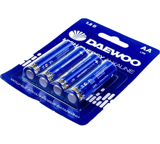 Батарейка Алкалиновый элемент питания DAEWOO AA/LR6 1.5В High Energy Alkaline BL-4 (уп.4шт) 5030329