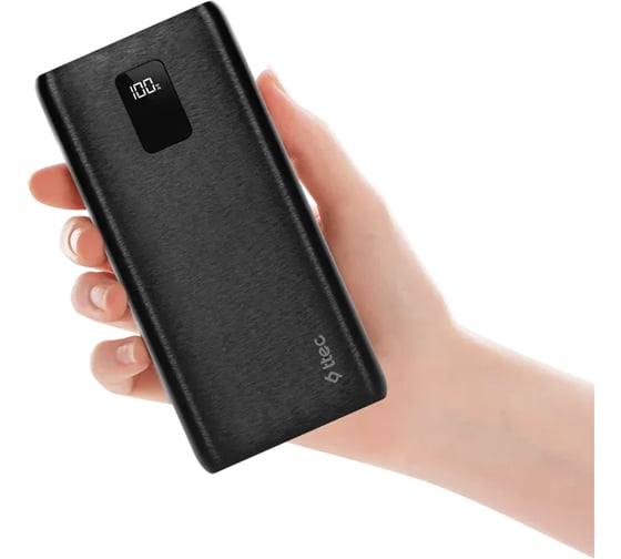 Внешний аккумулятор TTEC PowerSlim Trio LCD 10.000mAh PD 22,5W Powerbank с тройным кабелем USB-A -Lightning/USB-C/Micro USB, черный 2BB202S
