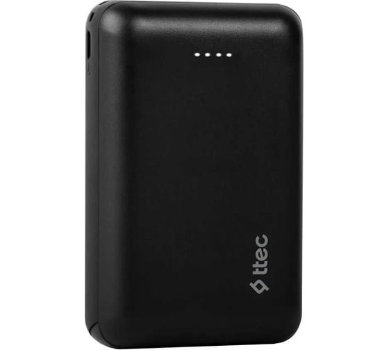 Внешний аккумулятор TTEC ReCharger Duo 10000 mAh Powerbank With USB-C Input/Output, черный 2BB187S