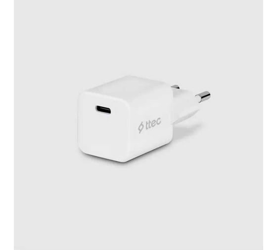 Сетевое зарядное устройство TTEC SmartCharger 20W PD Charger c кабелем USB-C - USB-C 3A, белый 2SCP01CB