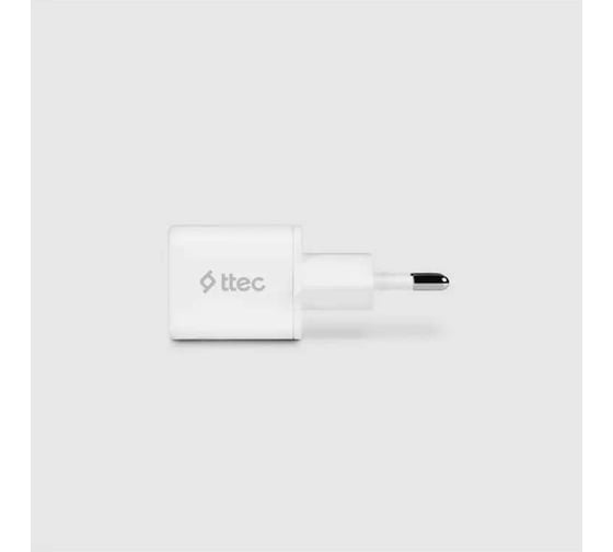 Сетевое зарядное устройство TTEC SmartCharger 20W PD Charger c кабелем USB-C - USB-C 3A, белый 2SCP01CB