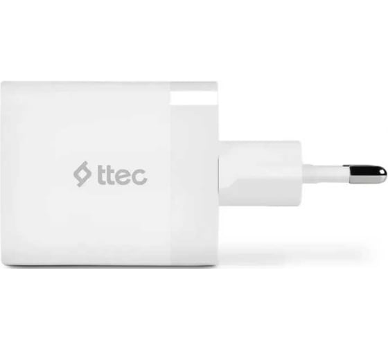Сетевое зарядное устройство TTEC SmartCharger 45W PD Duo Travel Charger USB-C+USB-A, белый 2SCP02B