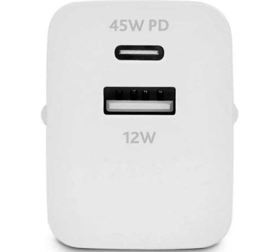 Сетевое зарядное устройство TTEC SmartCharger 45W PD Duo Travel Charger USB-C+USB-A, белый 2SCP02B