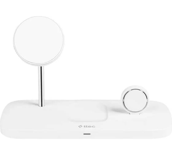 Беспроводная зарядка TTEC 3-в-1 AirCharger Trio Up MagSafe compt. 3 in 1 iPhone + Apple Watch + AirPodsWireless Charger, белый 2KS32B