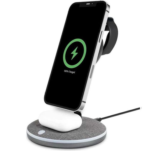 Беспроводная зарядная станция TTEC 3-в-1 AirCharger Trio M MagSafe 3-in-1 iPhone&Apple Watch&AirPods Wireless Fast charger, черный 2KS20