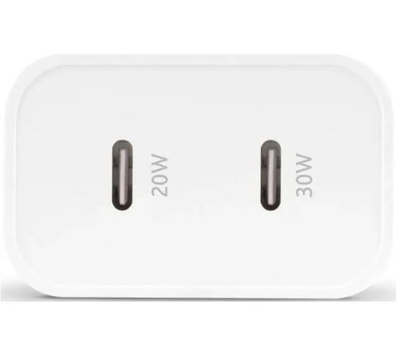 Сетевое зарядное устройство TTEC SmartCharger Duo GAN PD 50W Fast Travel Charger USB-C + USB-C. Цвет: белый 2SCG01B