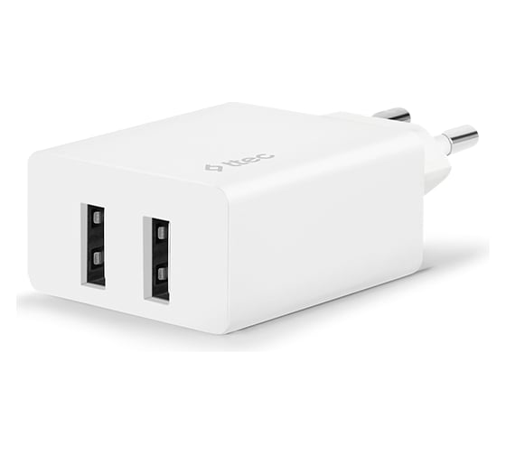 Сетевое зарядное устройство TTEC SmartCharger Duo PD Charger 2хUSB-A 2.4A 12W. Цвет: белый 2SCS21B
