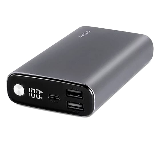 Внешний аккумулятор портативный TTEC ReCharger Pro LCD 15.000mAh PD 65W 2*USB-A/USB-C Powerbank. Цвет: серый космос 2BB216UG