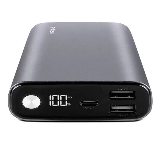 Внешний аккумулятор портативный TTEC ReCharger Pro LCD 15.000mAh PD 65W 2*USB-A/USB-C Powerbank. Цвет: серый космос 2BB216UG