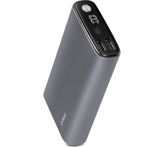 Внешний аккумулятор портативный TTEC ReCharger Pro LCD 15.000mAh PD 65W 2*USB-A/USB-C Powerbank. Цвет: серый космос 2BB216UG