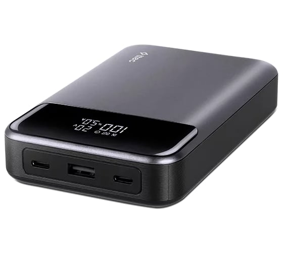 Внешний аккумулятор портативный TTEC ReCharger Pro LCD 20.000mAh PD 130W 2*USB-C/USB-A Powerbank. Цвет: серый космос 2BB218UG